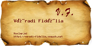 Váradi Fidélia névjegykártya
